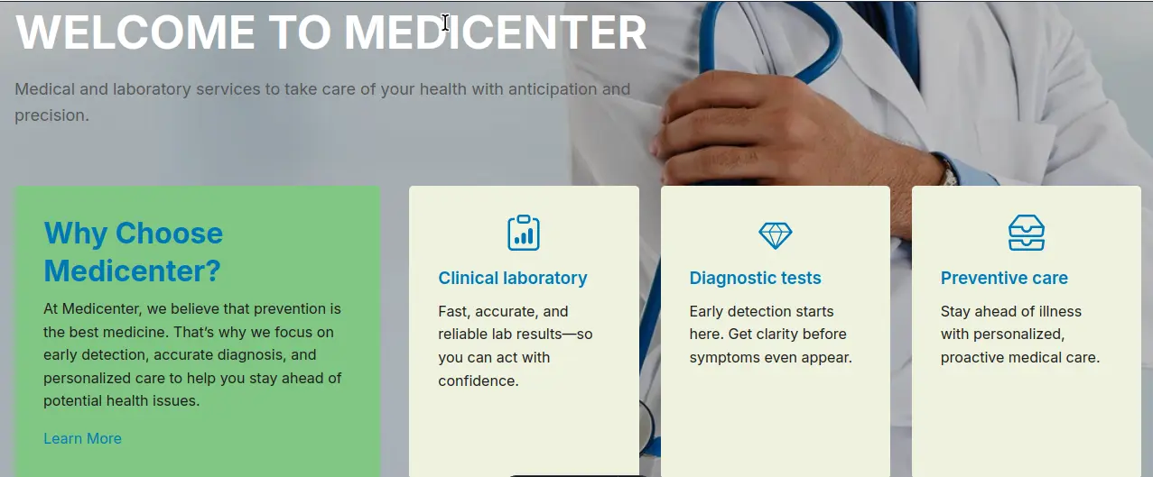 Screenshot of Medicenter